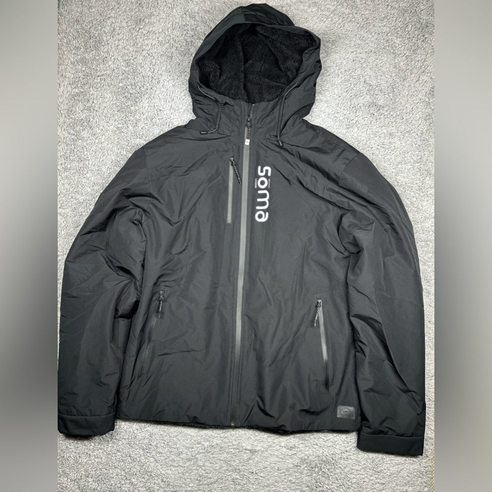 SOMA Coat Mens Large Snow Performance Hooded Zip Up Chest Pocket Waterproof Pro
